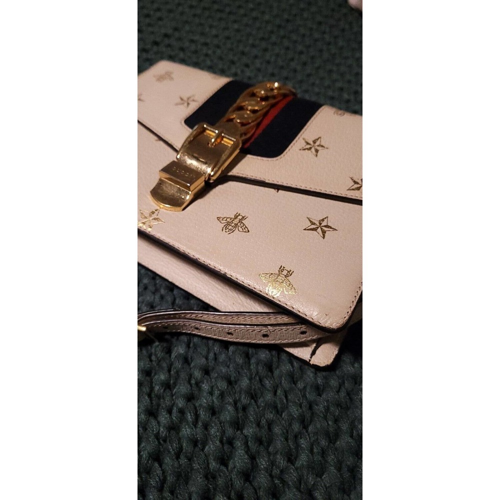 Authenticated‎ Gucci Small Bee Star Sylvie Crossbody White Calf Leather Bag - Picture 16 of 16